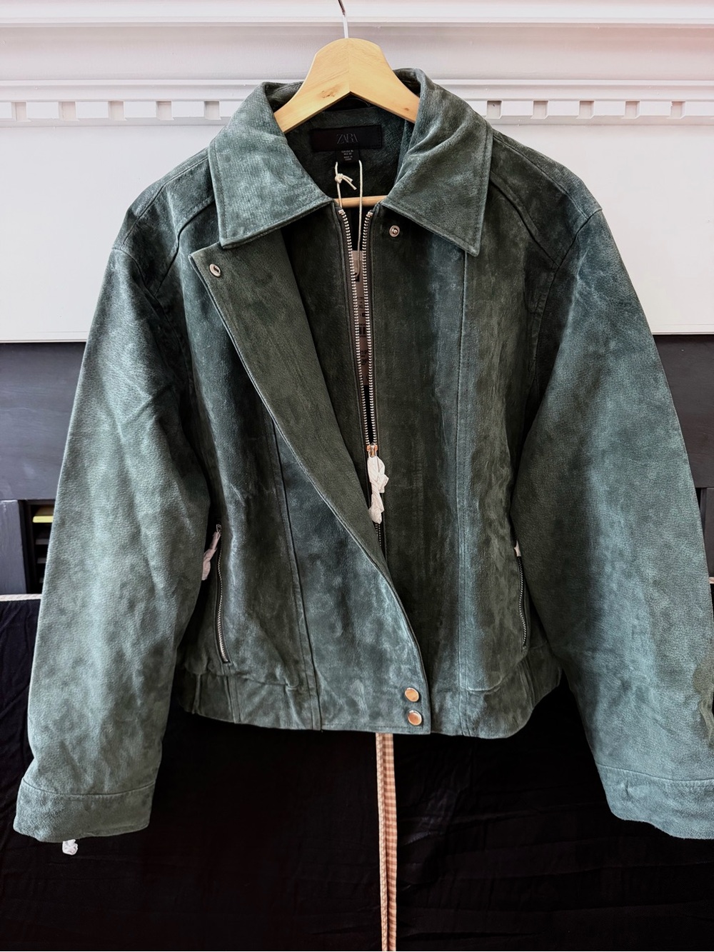 ZARA Women 100% Suede Leather Jacket 3046/080 NWT XL - Picture 4 of 11